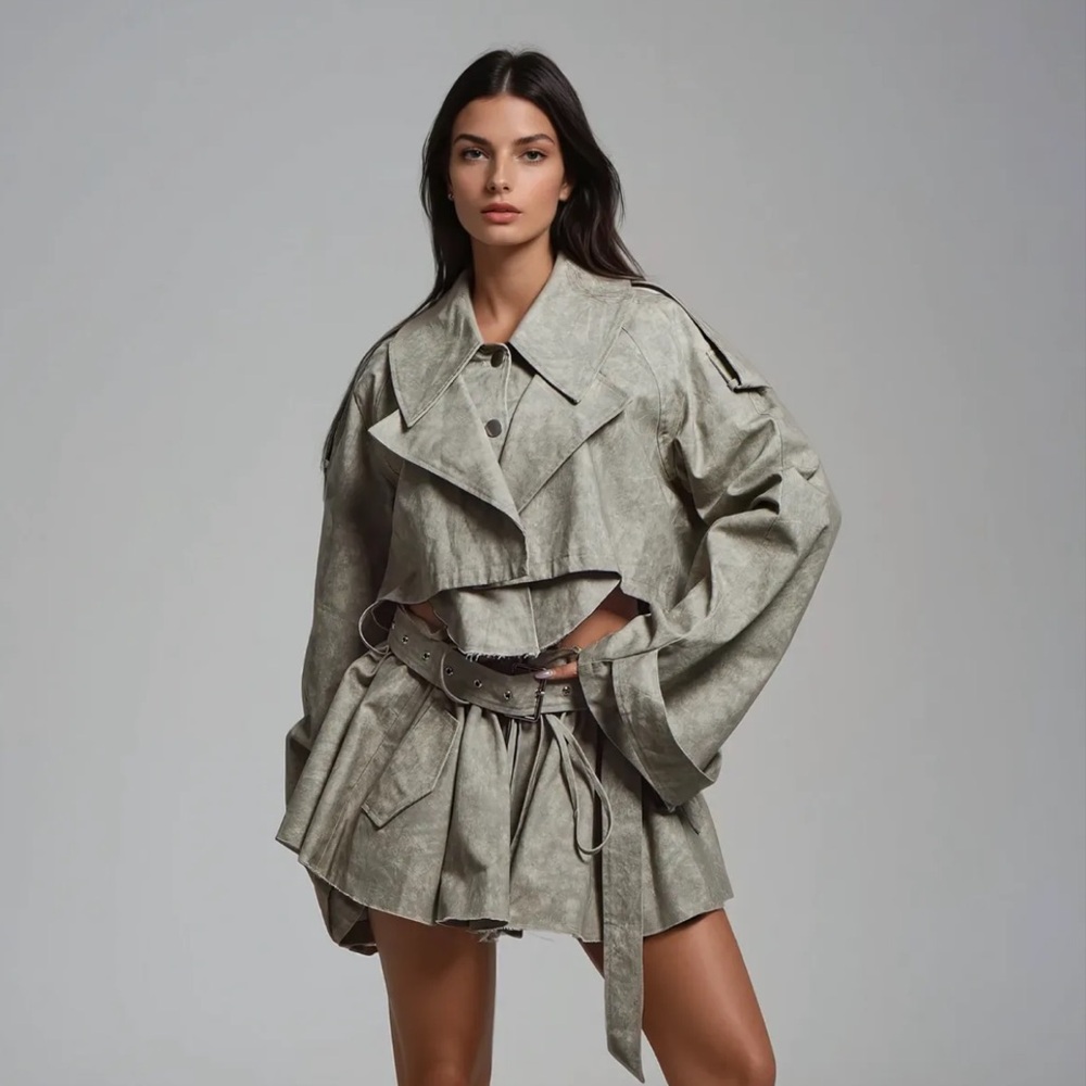 Aylani Camouflage Print Deconstruct Skirt Set
